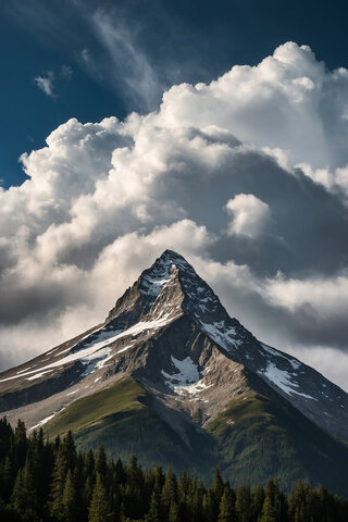 Rock cycle visual: An image of Mt Everest that is made of mostly metamorphic rock.